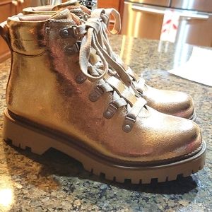 Gold construction  boots